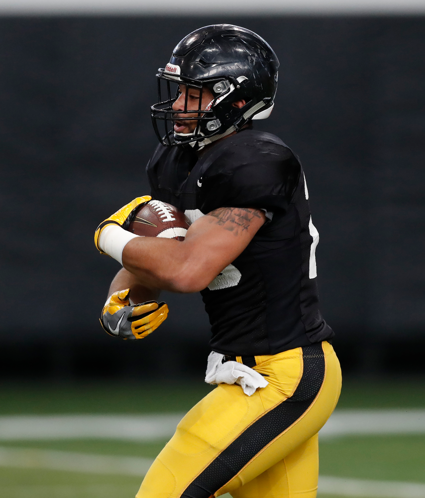 Iowa Hawkeyes running back Toren Young (28) during spring practice Wednesday, March 28, 2018 at the Hansen Football Performance Center. (Brian Ray/hawkeyesports.com)