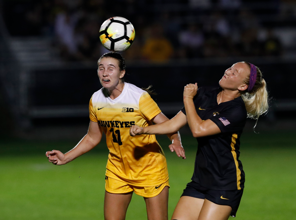 Iowa Hawkeyes Sydney Blitchok (11) against the Missouri Tigers Friday, August 17, 2018 at the Iowa Soccer Complex. (Brian Ray/hawkeyesports.com)
