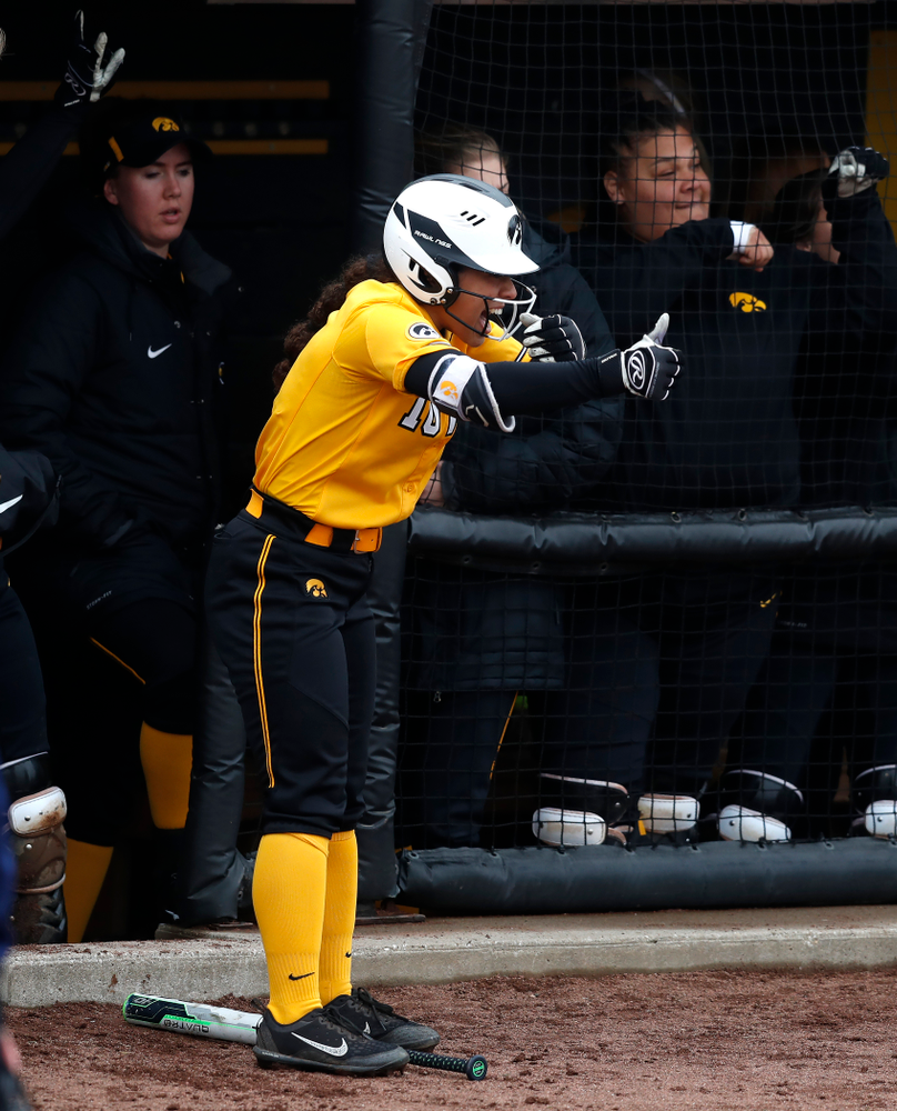 Iowa Hawkeyes infielder Lea Thompson (7) against UW Green Bay Tuesday, March 27, 2018 at Bob Pearl Field. (Brian Ray/hawkeyesports.com)