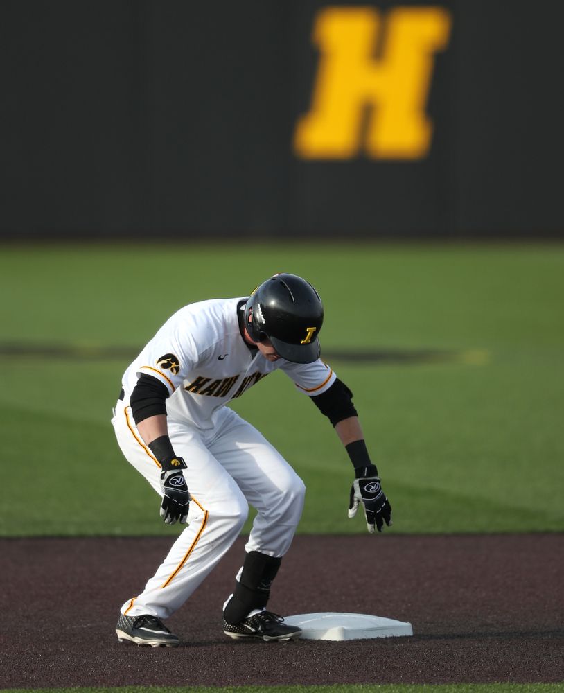 Iowa Hawkeyes Chris Whelan (28) during game one against UC Irvine Friday, May 3, 2019 at Duane Banks Field. (Brian Ray/hawkeyesports.com)