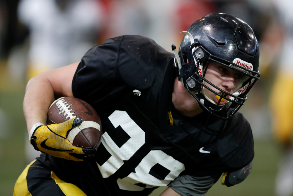 Iowa Hawkeyes tight end T.J. Hockenson (38) Wednesday, April 4, 2018 at the Hansen Football Performance Center. (Brian Ray/hawkeyesports.com)