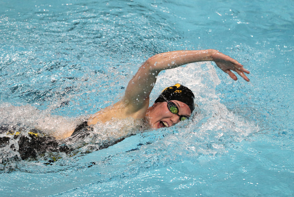 Iowa's Allyssa Fluit swims the 200-yard freestyle against the Iowa State Cyclones in the Iowa Corn Cy-Hawk Series Friday, December 7, 2018 at at the Campus Recreation and Wellness Center. (Brian Ray/hawkeyesports.com)