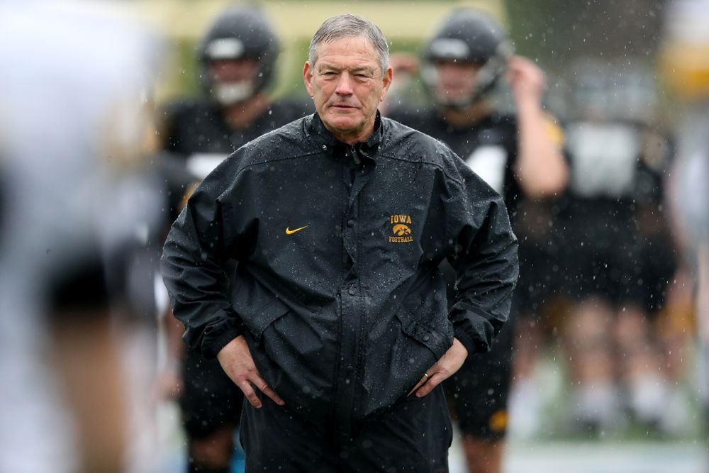 Iowa Hawkeyes head coach Kirk Ferentz during practice Monday, December 23, 2019 at Mesa College in San Diego. (Brian Ray/hawkeyesports.com)