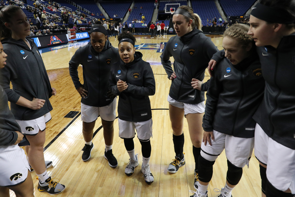 Iowa Hawkeyes guard Tania Davis (11) against the NC State Wolfpack in the regional semi-final of the 2019 NCAA Women's College Basketball Tournament Saturday, March 30, 2019 at Greensboro Coliseum in Greensboro, NC.(Brian Ray/hawkeyesports.com)