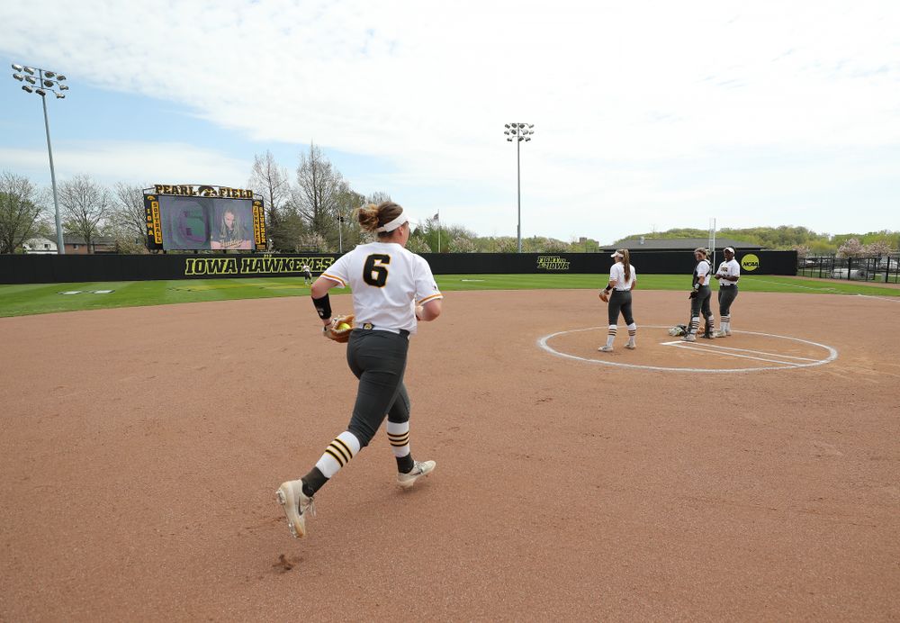 Iowa Hawkeyes Erin Riding (6) against the Ohio State Buckeyes on senior day Sunday, May 5, 2019 at Pearl Field. (Brian Ray/hawkeyesports.com)