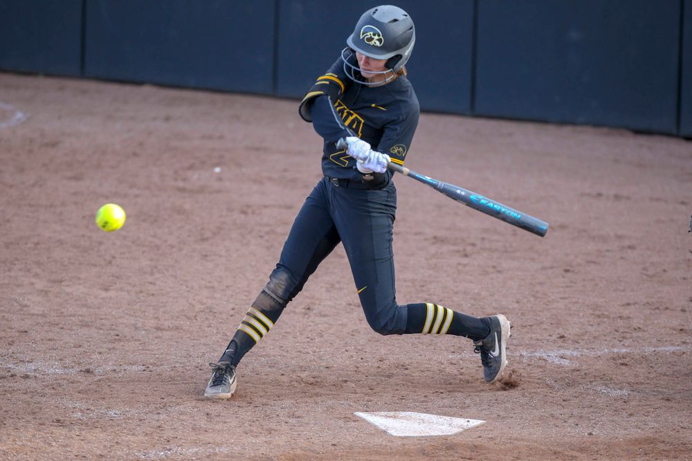 IowaÕs Havyn Monteer (21) at softball vs Illinois game 3 on Saturday, April 13, 2019 at Bob Pearl Field. (Lily Smith/hawkeyesports.com)
