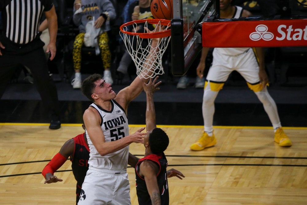 Iowa Hawkeyes center Luka Garza (55) during Iowa men’s basketball vs SIUE on Friday, November 8, 2019 at Carver-Hawkeye Arena. (Lily Smith/hawkeyesports.com)