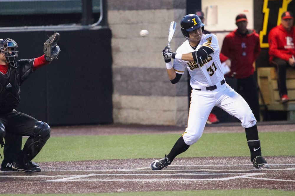 Iowa infielder Matthew Sosa at game 1 vs Rutgers on Friday, April 5, 2019 at Duane Banks Field. (Lily Smith/hawkeyesports.com)
