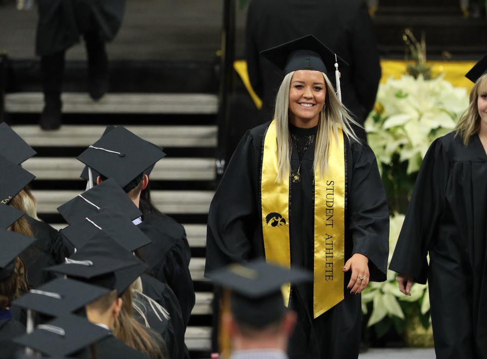 Iowa Soccer's Makenzie Ihle during the Fall Commencement Ceremony Saturday, December 15, 2018 at Carver-Hawkeye Arena. (Brian Ray/hawkeyesports.com)