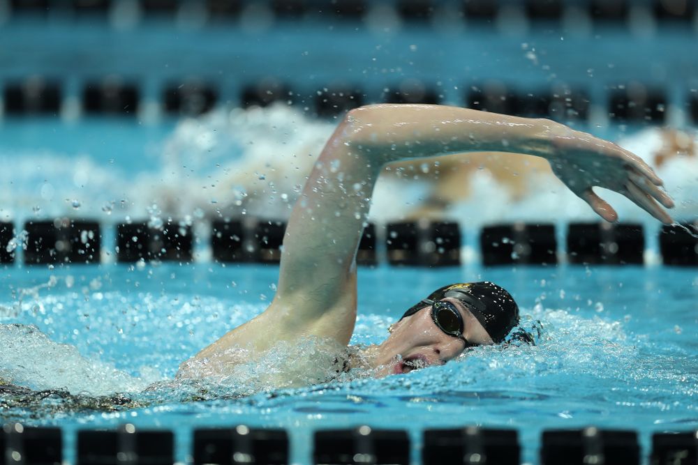 Iowa's Allyssa Fluit swims the 500 yard freestyle Thursday, November 15, 2018 during the 2018 Hawkeye Invitational at the Campus Recreation and Wellness Center. (Brian Ray/hawkeyesports.com)