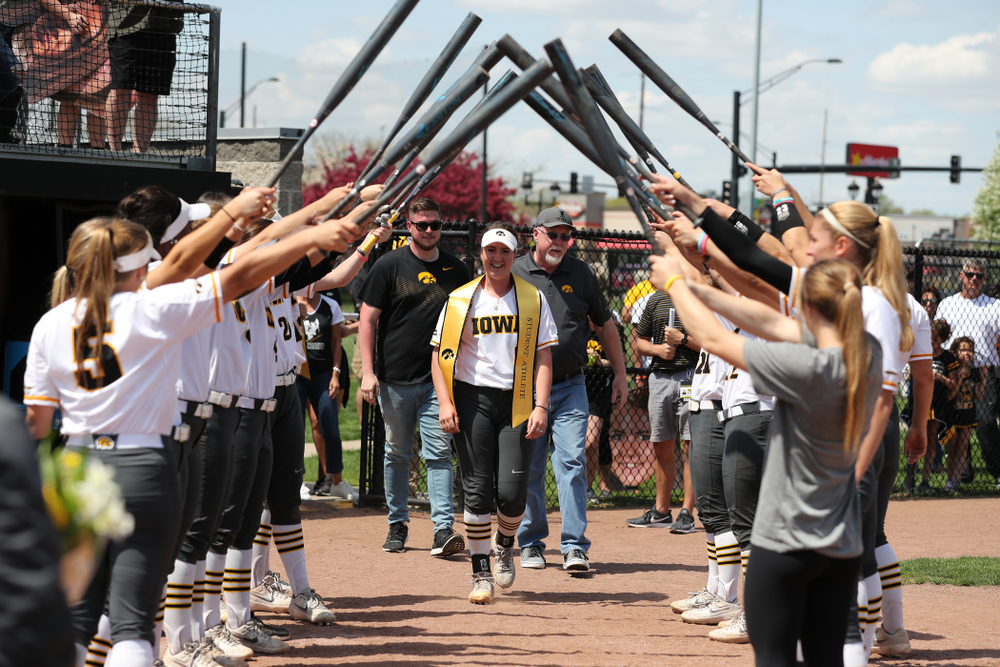 Iowa Hawkeyes Erin Riding (6) during senior day festivities following their game against the Ohio State Buckeyes Sunday, May 5, 2019 at Pearl Field. (Brian Ray/hawkeyesports.com)ic