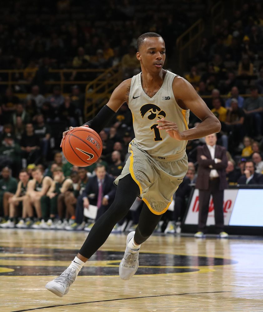 Iowa Hawkeyes guard Maishe Dailey (1) against the Michigan State Spartans Thursday, January 24, 2019 at Carver-Hawkeye Arena. (Brian Ray/hawkeyesports.com)