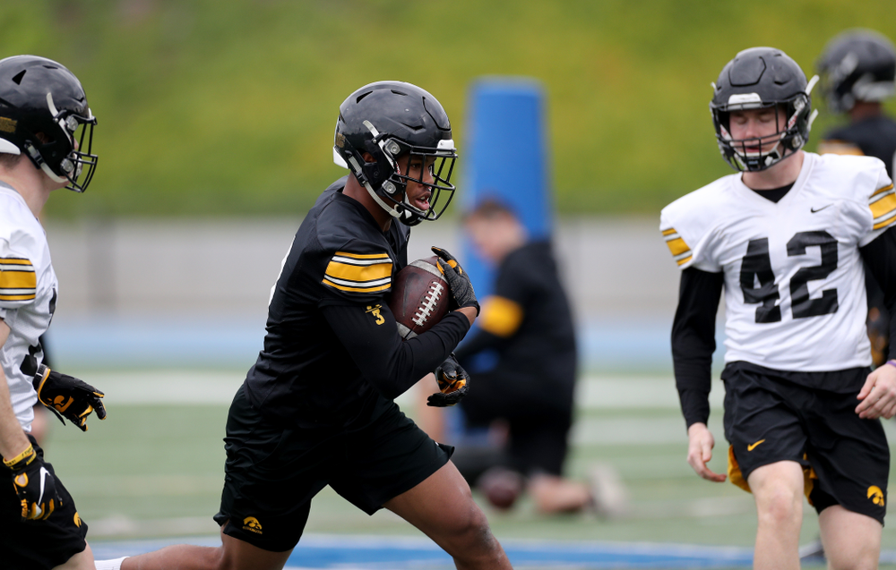Iowa Hawkeyes wide receiver Tyrone Tracy Jr. (3) during practice Sunday, December 22, 2019 at Mesa College in San Diego. (Brian Ray/hawkeyesports.com)