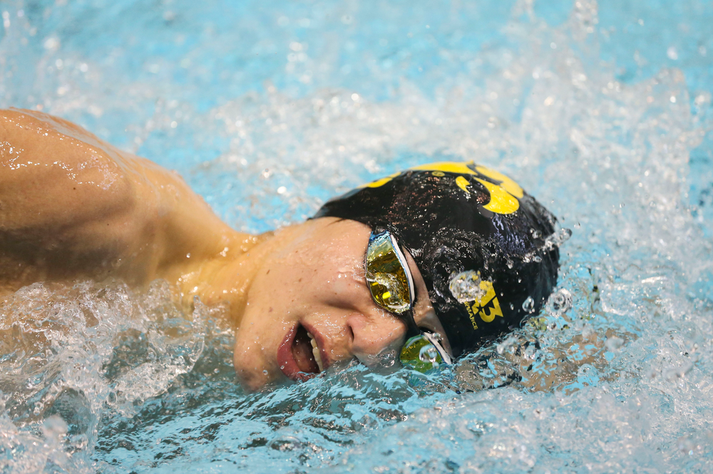 Iowa’s Andrew Fierke during Iowa swim and dive vs Minnesota on Saturday, October 26, 2019 at the Campus Wellness and Recreation Center. (Lily Smith/hawkeyesports.com)