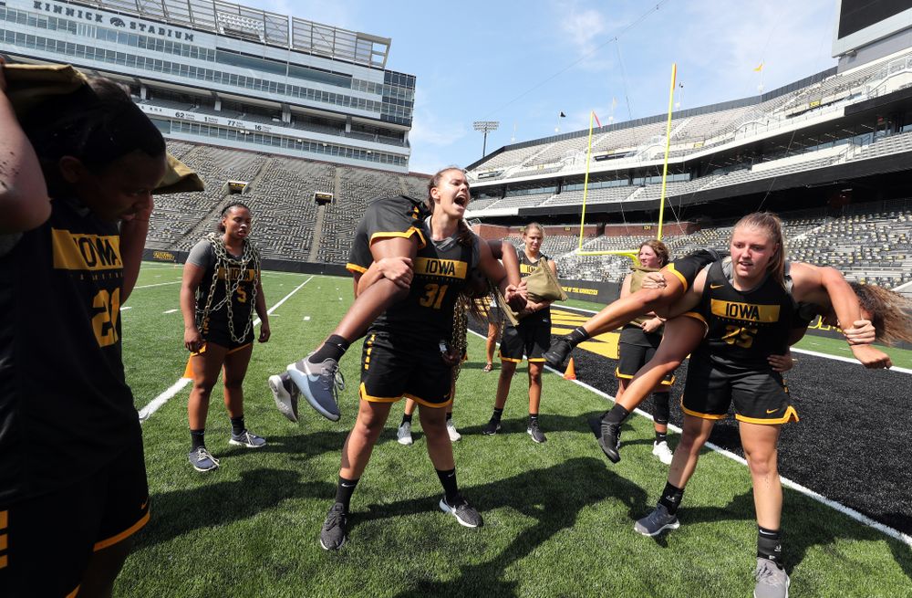 The Iowa WomenÕs Basketball Team participates in the The Program Tuesday, September 17, 2019 at Kinnick Stadium (Brian Ray/hawkeyesports.com)