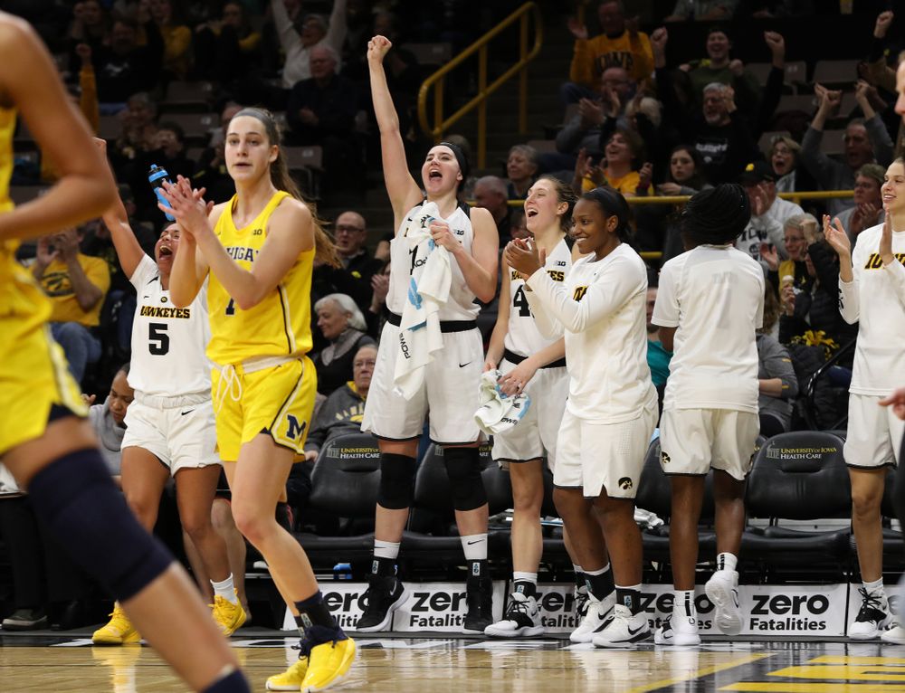 Iowa Hawkeyes forward Megan Gustafson (10) against the Michigan Wolverines Thursday, January 17, 2019 at Carver-Hawkeye Arena. (Brian Ray/hawkeyesports.com)