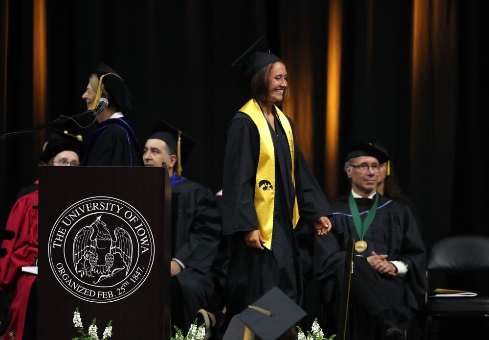 Iowa SoftballÕs Erin Riding during the College of Liberal Arts and Sciences spring commencement Saturday, May 11, 2019 at Carver-Hawkeye Arena. (Brian Ray/hawkeyesports.com)