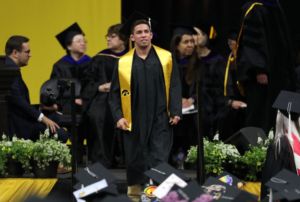 Iowa WrestlingÕs Perez Perez during the College of Liberal Arts and Sciences spring commencement Saturday, May 11, 2019 at Carver-Hawkeye Arena. (Brian Ray/hawkeyesports.com)