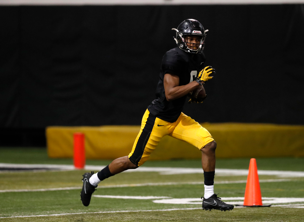Iowa Hawkeyes wide receiver Ihmir Smith-Marsette (6) during spring practice No. 13 Wednesday, April 18, 2018 at the Hansen Football Performance Center. (Brian Ray/hawkeyesports.com)