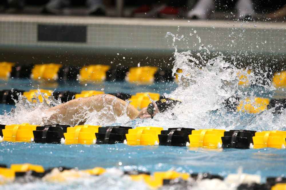 The Iowa A team competes in the 800-yard freestyle relay at the 2019 Big Ten Swimming and Diving meet Wednesday, February 27, 2019 at the Campus Wellness and Recreation Center. (Lily Smith/hawkeyesports.com)