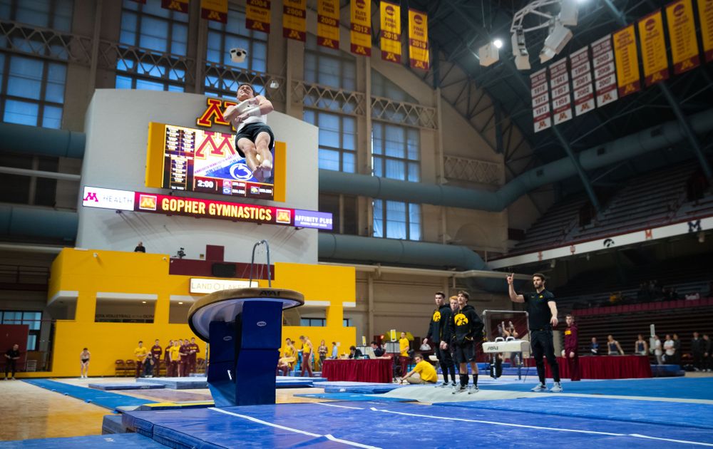 The Iowa Hawekeys against Minnesota and Penn State at the Maturi Pavilion Saturday, March 23, 2019 in Minneapolis, Minn. (C. Morgan Engel/Freelance)