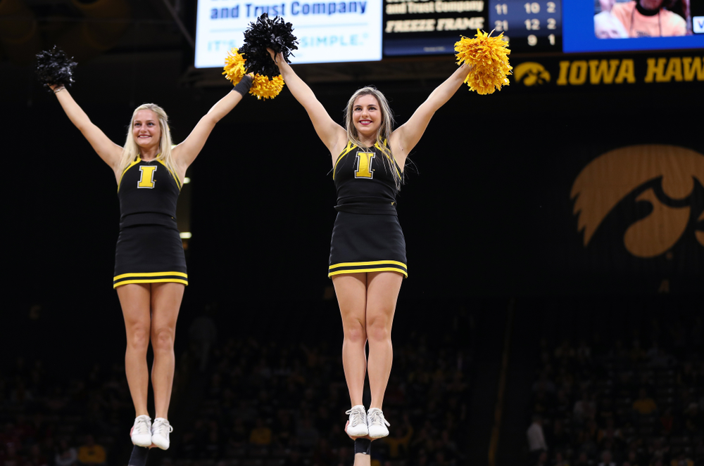 The Iowa Cheerleaders against the Nebraska Cornhuskers Thursday, January 3, 2019 at Carver-Hawkeye Arena. (Brian Ray/hawkeyesports.com)
