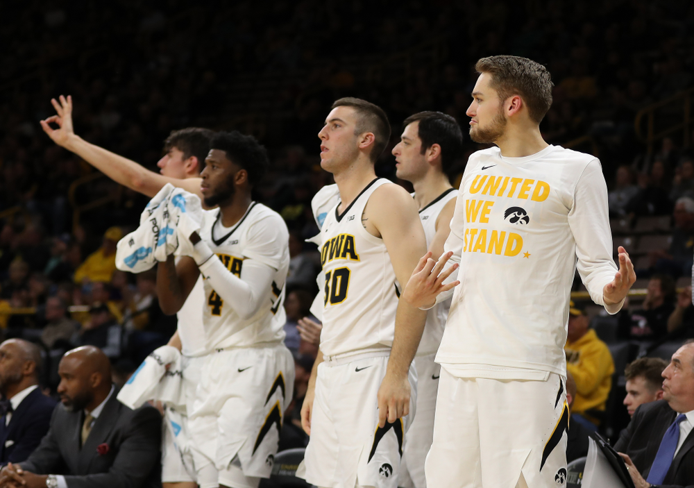 Iowa Hawkeyes forward Riley Till (20) against UW Green Bay Sunday, November 11, 2018 at Carver-Hawkeye Arena. (Brian Ray/hawkeyesports.com)