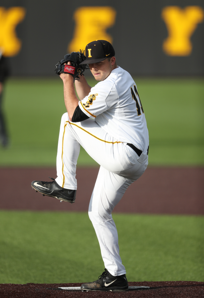 Iowa Hawkeyes Cole McDonald (11) during game one against UC Irvine Friday, May 3, 2019 at Duane Banks Field. (Brian Ray/hawkeyesports.com)