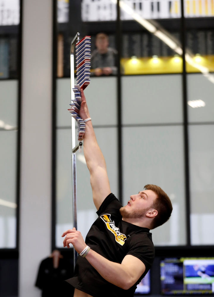 Iowa Hawkeyes linebacker Ben Niemann (44) during the team's annual pro day Monday, March 26, 2018 at the Hansen Football Performance Center. (Brian Ray/hawkeyesports.com)