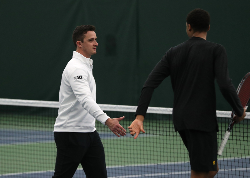 Iowa Hawkeyes assistant coach Joey Manilla against the Butler Bulldogs Sunday, January 27, 2019 at the Hawkeye Tennis and Recreation Complex. (Brian Ray/hawkeyesports.com)
