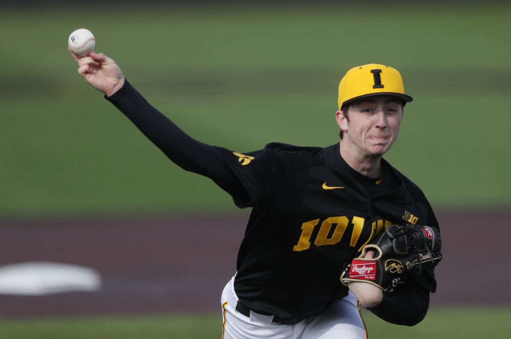 Iowa Hawkeyes Duncan Davitt (44) against California State Northridge Sunday, March 17, 2019 at Duane Banks Field. (Brian Ray/hawkeyesports.com)