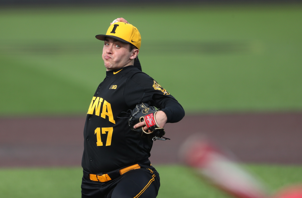 Iowa Hawkeyes Clayton Nettleton (17) against Simpson College Tuesday, March 19, 2019 at Duane Banks Field. (Brian Ray/hawkeyesports.com)