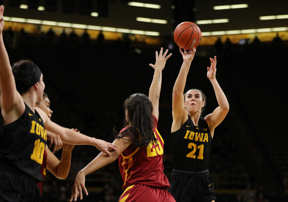 against the Iowa State Cyclones in the Iowa Corn Cy-Hawk Series Wednesday, December 5, 2018 at Carver-Hawkeye Arena. (Brian Ray/hawkeyesports.com)