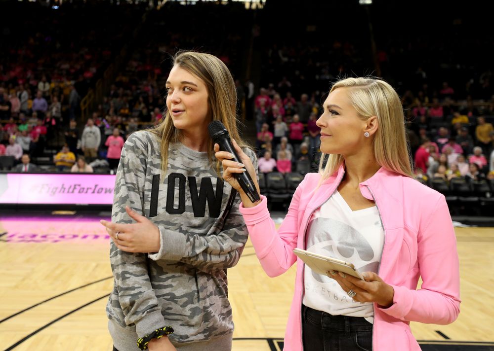 Former players are recognized at halftime of the Iowa Hawkeyes game against the Wisconsin Badgers Sunday, February 16, 2020 at Carver-Hawkeye Arena. (Brian Ray/hawkeyesports.com)