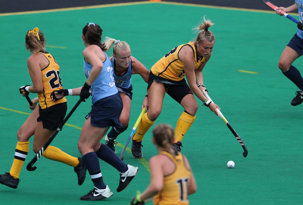Iowa Hawkeyes forward Leah Zellner (13) against Columbia Sunday, September 8, 2019 at Grant Field. (Brian Ray/hawkeyesports.com)