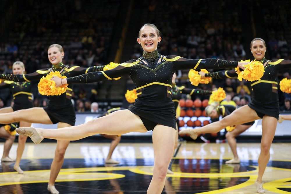 The Iowa Dance Team performs at halftime of the Iowa Hawkeyes game against North Florida Thursday, November 21, 2019 at Carver-Hawkeye Arena. (Brian Ray/hawkeyesports.com)