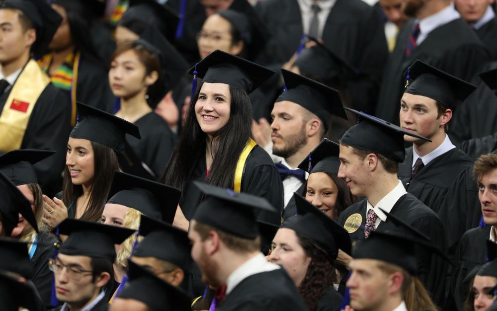 Iowa WomenÕs BasketballÕs Megan Gustafson during the Tippie College of Business spring commencement Saturday, May 11, 2019 at Carver-Hawkeye Arena. (Brian Ray/hawkeyesports.com)