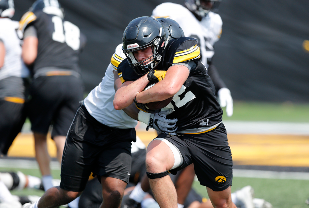 Iowa Hawkeyes running back Samson Evans (22) during fall camp practice No. 9 Friday, August 10, 2018 at the Kenyon Practice Facility. (Brian Ray/hawkeyesports.com)