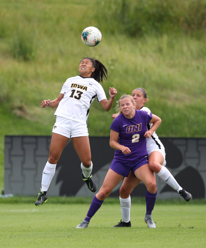 Iowa Hawkeyes forward Bianca Acuario (13) during a 6-1 win over Northern Iowa Sunday, August 25, 2019 at the Iowa Soccer Complex. (Brian Ray/hawkeyesports.com)