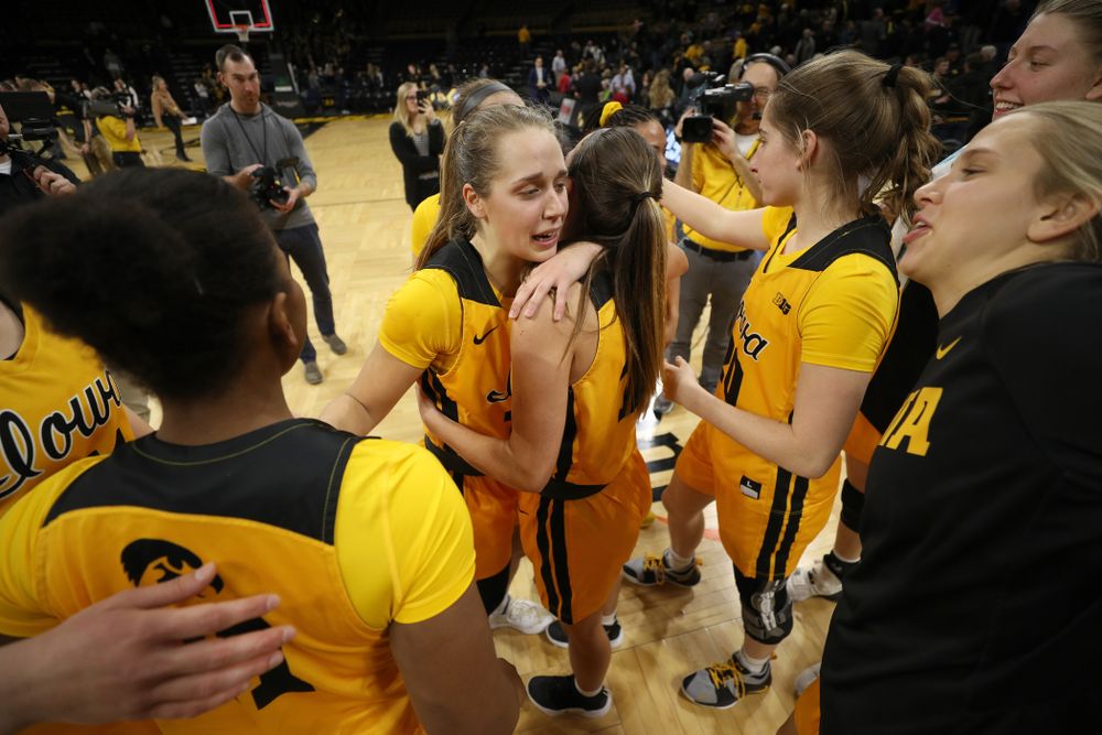 Iowa Hawkeyes guard Kathleen Doyle (22) during senior day activities following their win over the Minnesota Golden Gophers Thursday, February 27, 2020 at Carver-Hawkeye Arena. (Brian Ray/hawkeyesports.com)