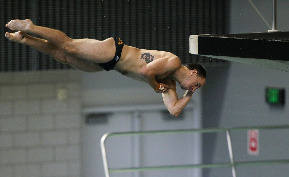 Iowa's Michael Tenney competes in the 200-yard butterfly during the third day of the Hawkeye Invitational at the Campus Recreation and Wellness Center on November 17, 2018. (Tork Mason/hawkeyesports.com)