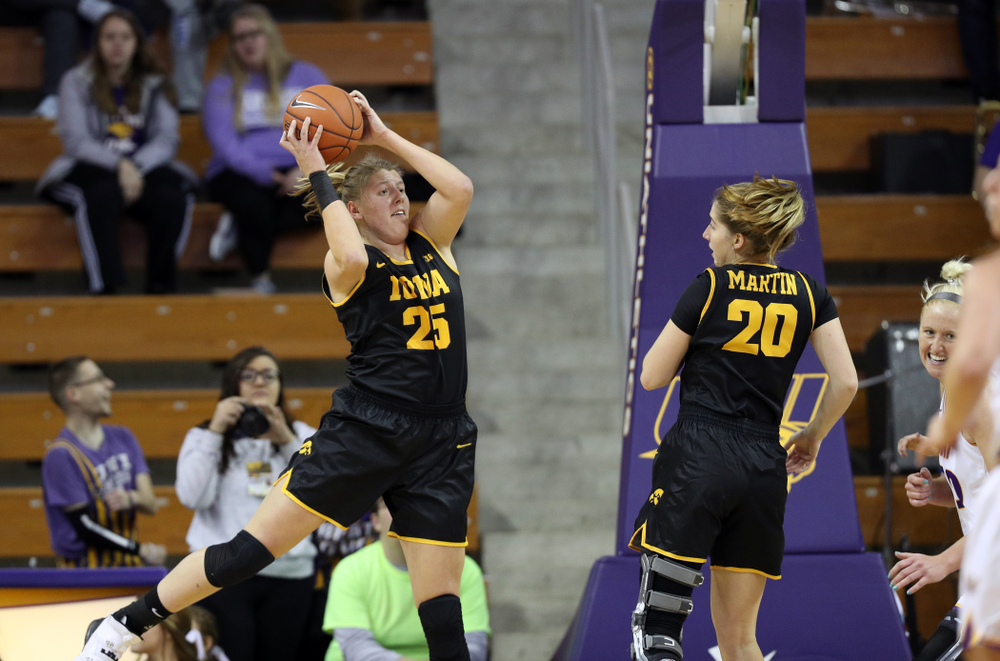 Iowa Hawkeyes forward/center Monika Czinano (25) against Northern Iowa Sunday, November 17, 2019 at the McLeod Center. (Brian Ray/hawkeyesports.com)