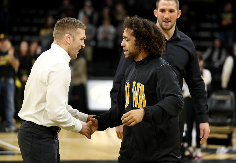 Iowa’s Jeremiah Moody during senior day activities Sunday, February 23, 2020 at Carver-Hawkeye Arena. (Brian Ray/hawkeyesports.com)