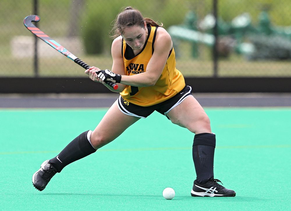 Iowa’s Amy Gaiero (1) during practice at Grant Field in Iowa City on Thursday, Aug 15, 2019. (Stephen Mally/hawkeyesports.com)