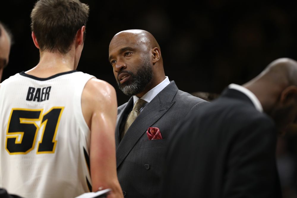 Iowa Hawkeyes assistant coach Andrew Francis against UW Green Bay Sunday, November 11, 2018 at Carver-Hawkeye Arena. (Brian Ray/hawkeyesports.com)
