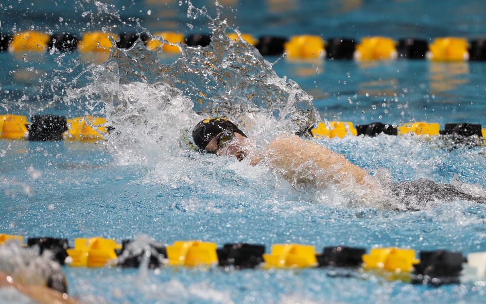 Iowa's Hannah Burvill competes in the 100-yard freestyle during the third day of the Hawkeye Invitational at the Campus Recreation and Wellness Center on November 17, 2018. (Tork Mason/hawkeyesports.com)