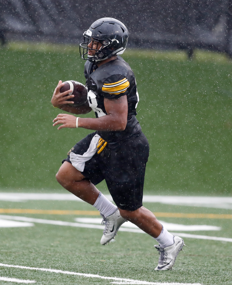 Iowa Hawkeyes running back Toren Young (28) during camp practice No. 15 Monday, August 20, 2018 at the Hansen Football Performance Center. (Brian Ray/hawkeyesports.com)