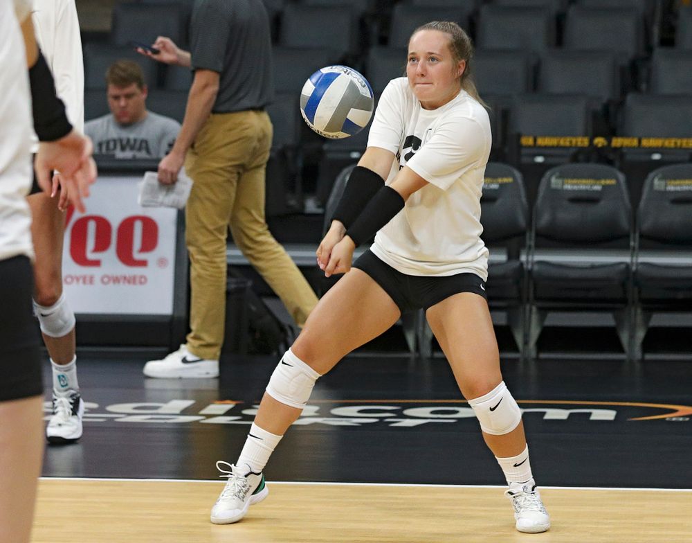 Iowa’s Joslyn Boyer (1) during Iowa Volleyball’s Media Day at Carver-Hawkeye Arena in Iowa City on Friday, Aug 23, 2019. (Stephen Mally/hawkeyesports.com)