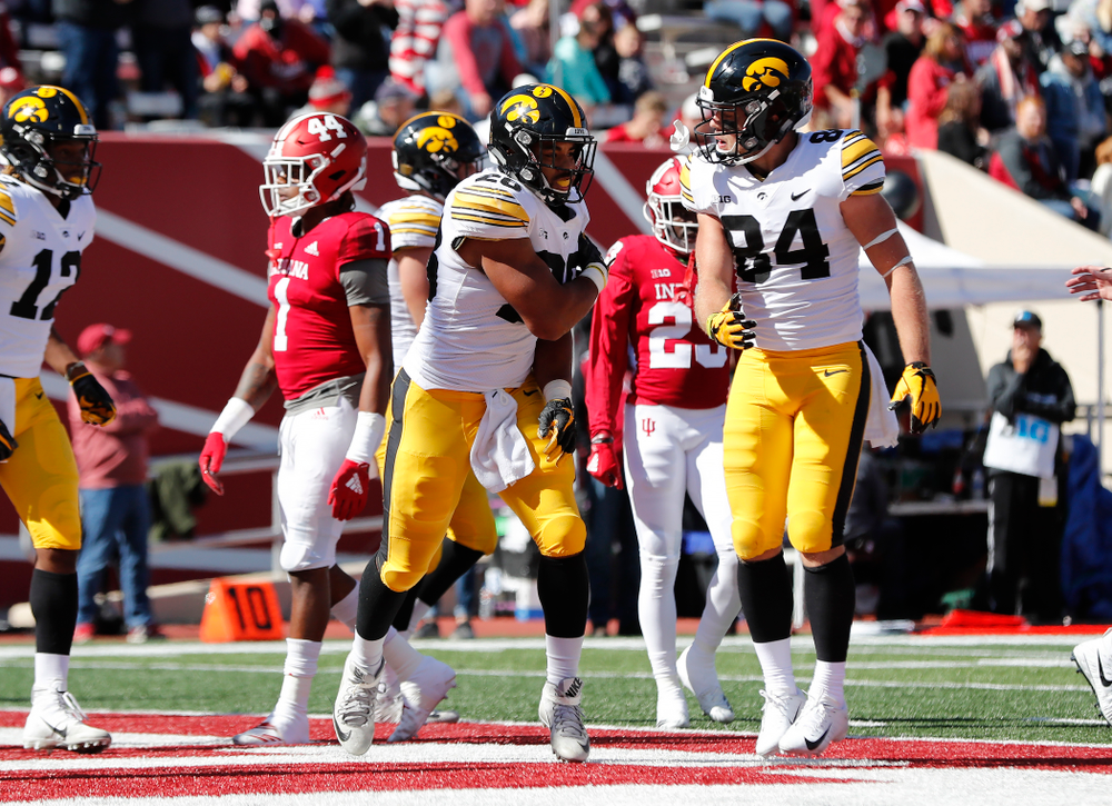 Iowa Hawkeyes running back Toren Young (28) against the Indiana Hoosiers Saturday, October 13, 2018 at Memorial Stadium, in Bloomington, Ind. (Brian Ray/hawkeyesports.com)