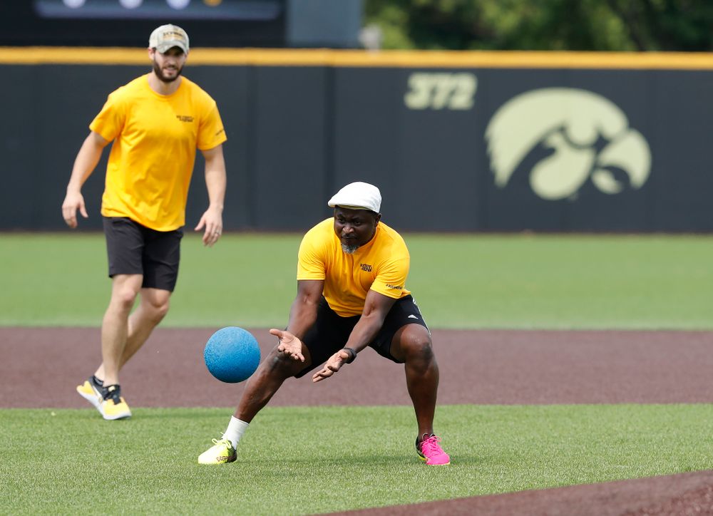 Director of Athletics IT Eddie Etsey during the Iowa Student Athlete Kickoff Kickball game Sunday, August 19, 2018 at Duane Banks Field. (Brian Ray/hawkeyesports.com)